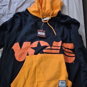 Men’s Black and Orange Hoodie Sweater